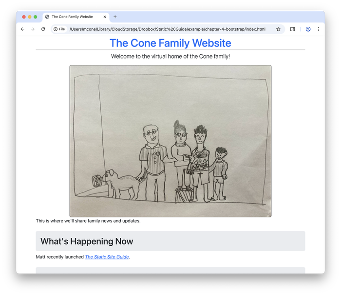 Adding Bootstrap fonts and adjusting layout