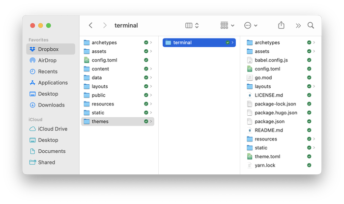 Downloading the Terminal theme from the GitHub website